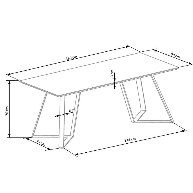 Asztal Calgary 180 Mdf/Acél – Dió Rustykalny/Fekete