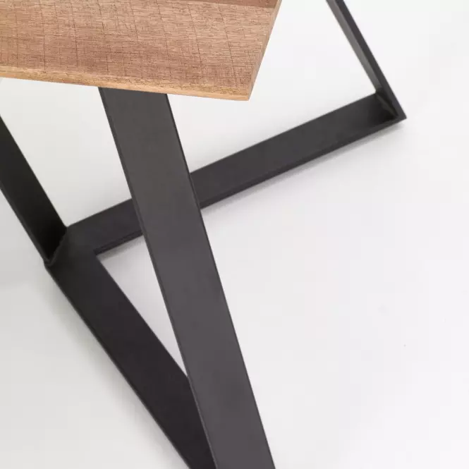Asztal Calgary 180 Mdf/Acél – Dió Rustykalny/Fekete