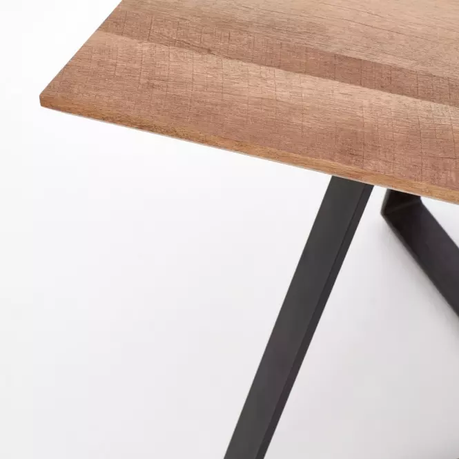Asztal Calgary 180 Mdf/Acél – Dió Rustykalny/Fekete