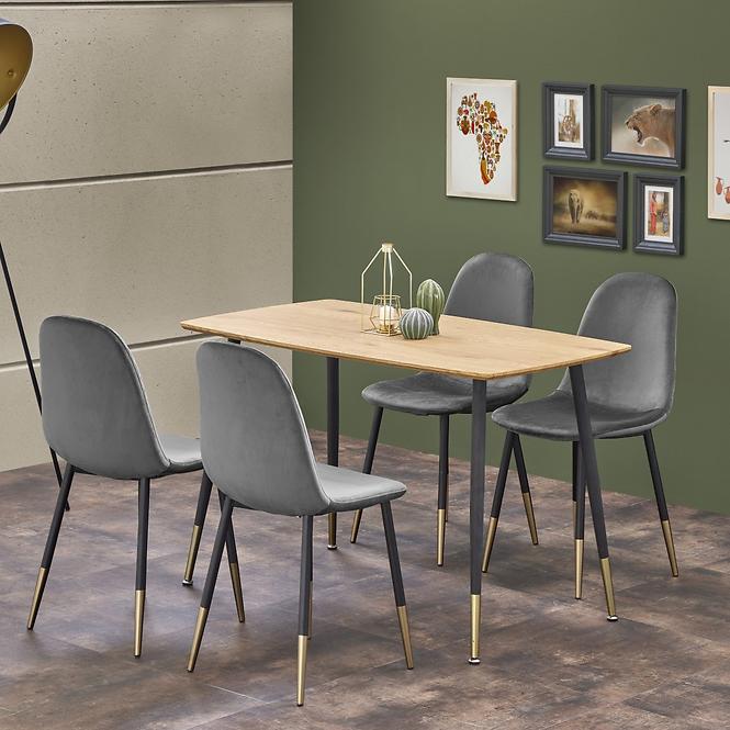 Asztal Tripolis 120x70 Mdf/Acél – Tölgy Aranysárga/Fekete/Aranysárga