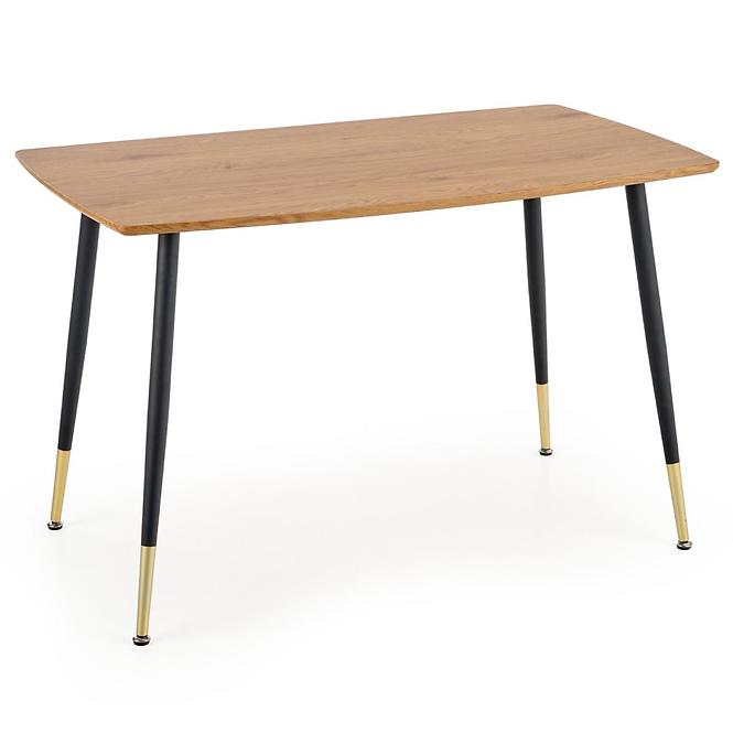 Asztal Tripolis 120x70 Mdf/Acél – Tölgy Aranysárga/Fekete/Aranysárga