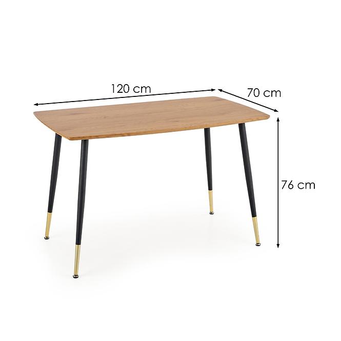 Asztal Tripolis 120x70 Mdf/Acél – Tölgy Aranysárga/Fekete/Aranysárga