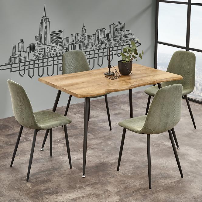 Asztal Larson 120x80 Mdf/Acél – Tölgy Természetes/Fekete