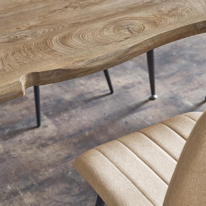 Asztal Larson 120x80 Mdf/Acél – Tölgy Természetes/Fekete