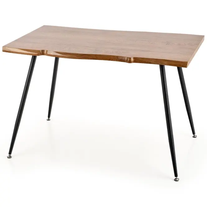 Asztal Larson 120x80 Mdf/Acél – Tölgy Természetes/Fekete