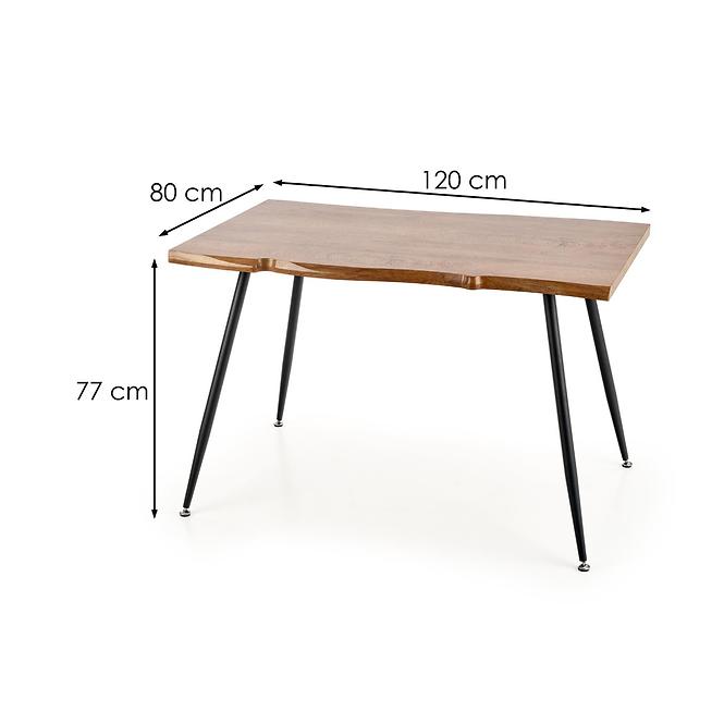 Asztal Larson 120x80 Mdf/Acél – Tölgy Természetes/Fekete