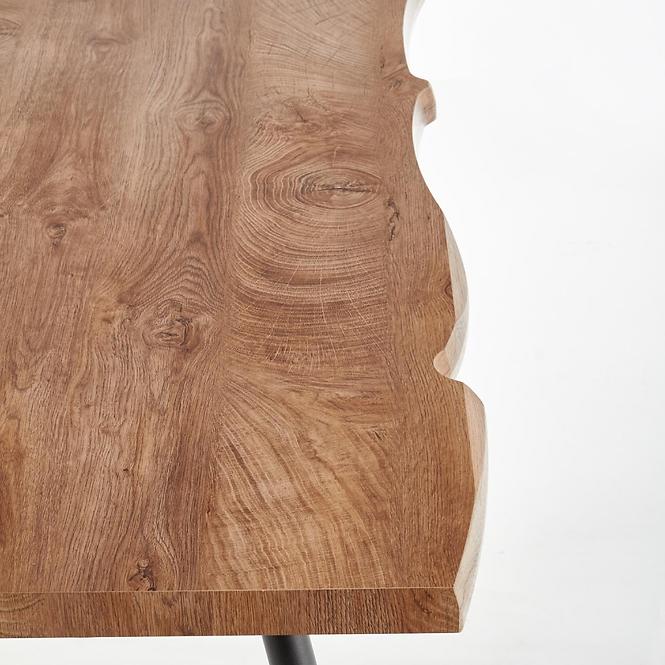 Asztal Larson 120x80 Mdf/Acél – Tölgy Természetes/Fekete