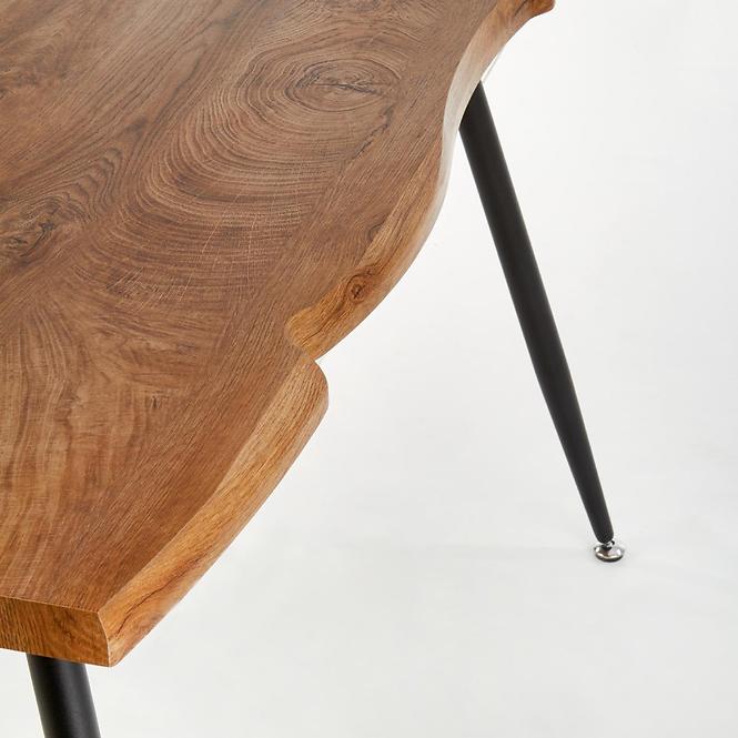 Asztal Larson 120x80 Mdf/Acél – Tölgy Természetes/Fekete