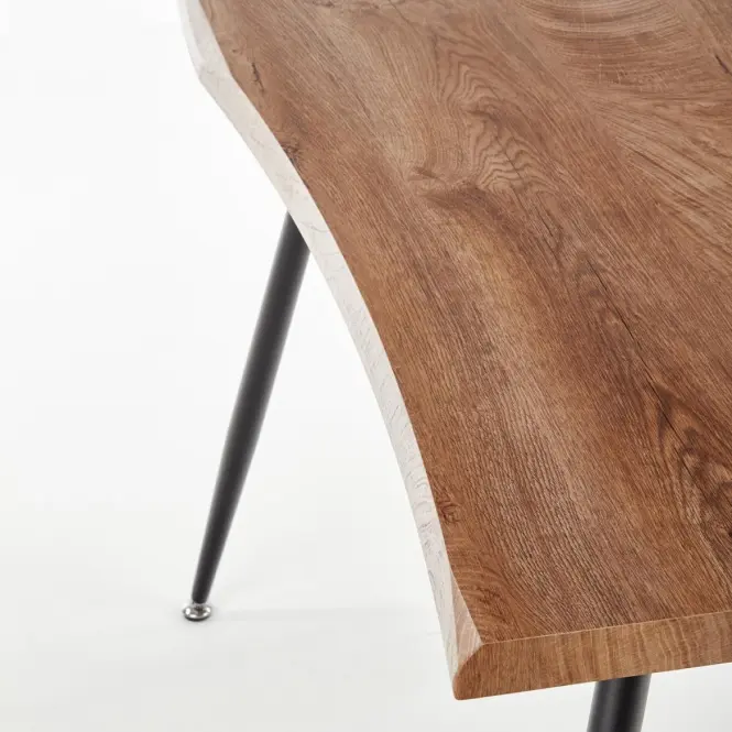 Asztal Larson 120x80 Mdf/Acél – Tölgy Természetes/Fekete