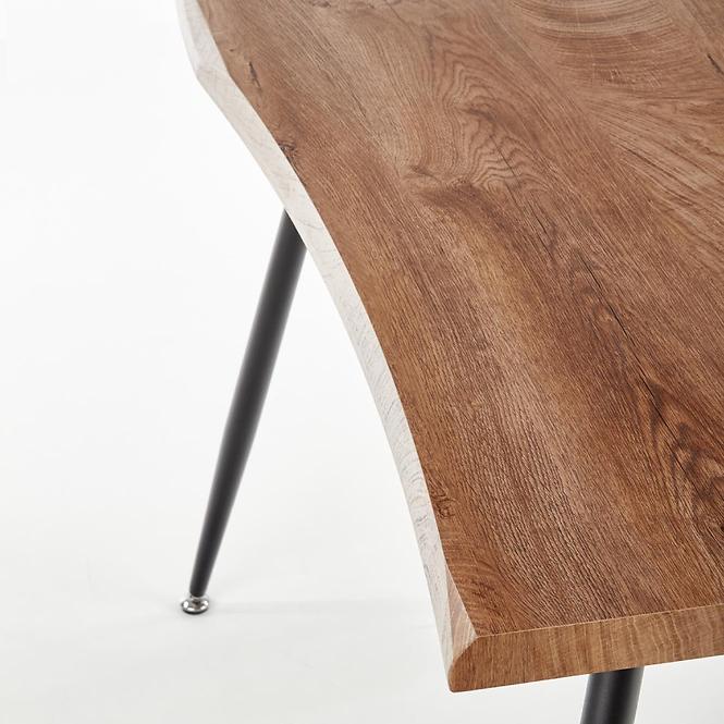 Asztal Larson 120x80 Mdf/Acél – Tölgy Természetes/Fekete