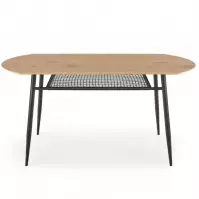 Asztal Jackson 160 Mdf/Rattan/Acél – Tölgy Aranysárga/Fekete