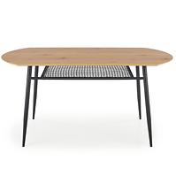 Asztal Jackson 160 Mdf/Rattan/Acél – Tölgy Aranysárga/Fekete
