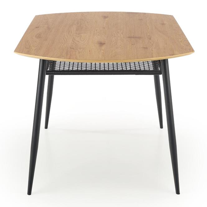 Asztal Jackson 160 Mdf/Rattan/Acél – Tölgy Aranysárga/Fekete