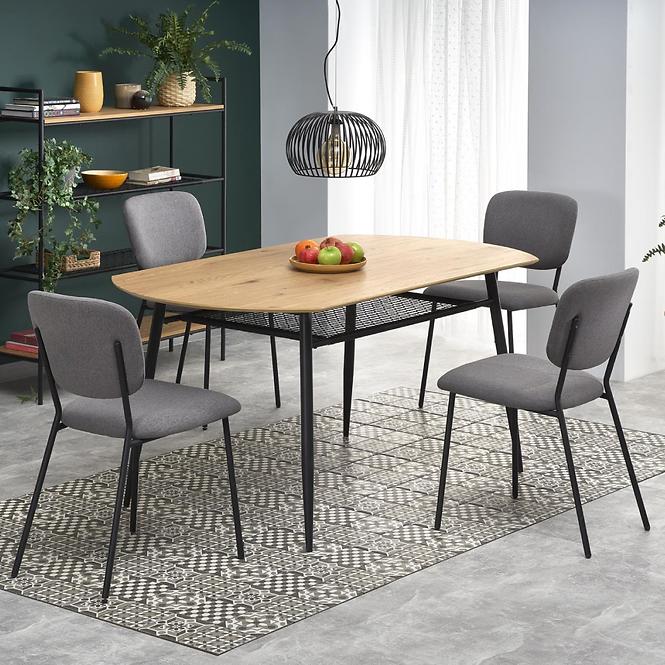 Asztal Jackson 160 Mdf/Rattan/Acél – Tölgy Aranysárga/Fekete