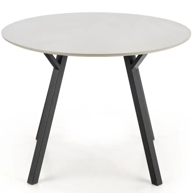 Asztal Balrog kerek 100 Mdf/Acél – Fényes Hamuszürke/Fekete