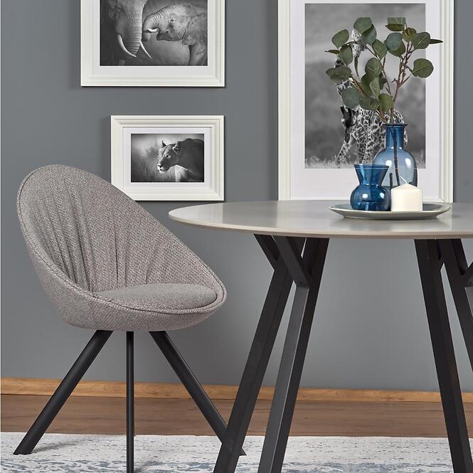 Asztal Balrog kerek 100 Mdf/Acél – Fényes Hamuszürke/Fekete,11