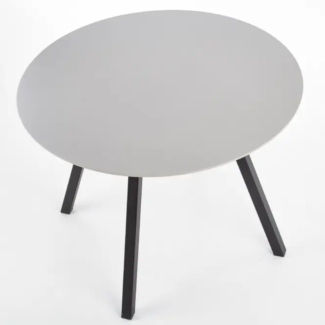 Asztal Balrog kerek 100 Mdf/Acél – Fényes Hamuszürke/Fekete