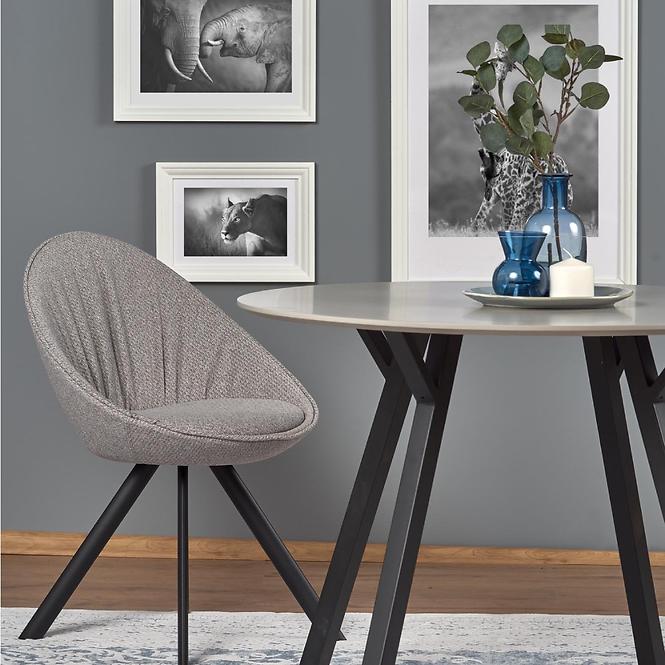 Asztal Balrog Okrągły 100 Mdf/Acél – Fényes Hamuszürke/Fekete,11