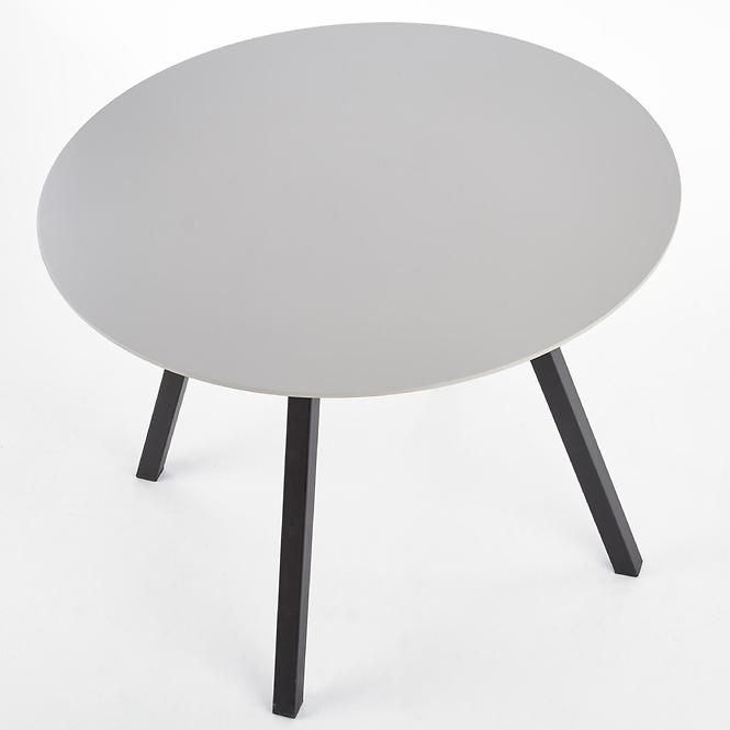 Asztal Balrog Okrągły 100 Mdf/Acél – Fényes Hamuszürke/Fekete