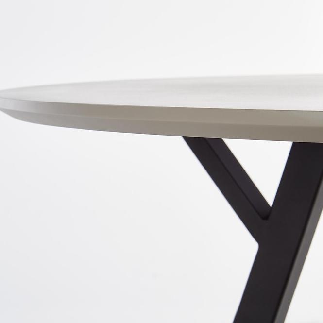 Asztal Balrog Okrągły 100 Mdf/Acél – Fényes Hamuszürke/Fekete