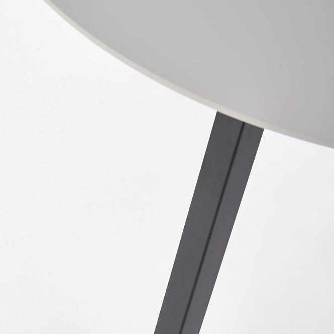Asztal Balrog Okrągły 100 Mdf/Acél – Fényes Hamuszürke/Fekete