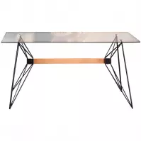 Asztal Allegro 160x80 Transparentny/Fekete