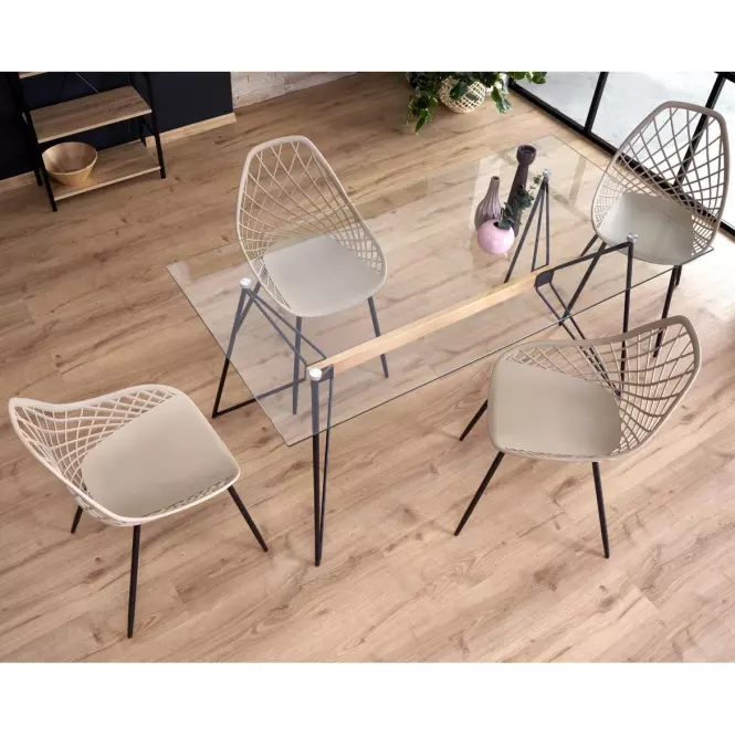 Asztal Allegro 160x80 Transparentny/Fekete