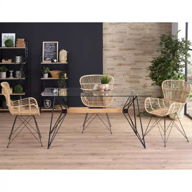 Asztal Allegro 160x80 Transparentny/Fekete,4