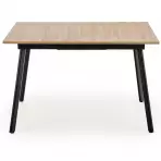 Kinyitható asztalok  Albon 120/160x80 cm Mdf/Acél – Tölgy Sanoma/Hamuszürke/Fekete