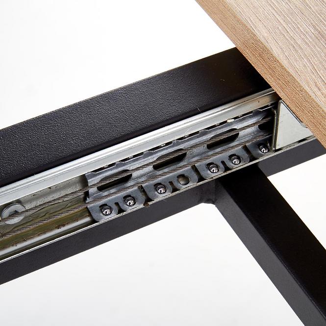 Kinyitható asztalok  Albon 120/160x80 cm Mdf/Acél – Tölgy Sanoma/Hamuszürke/Fekete