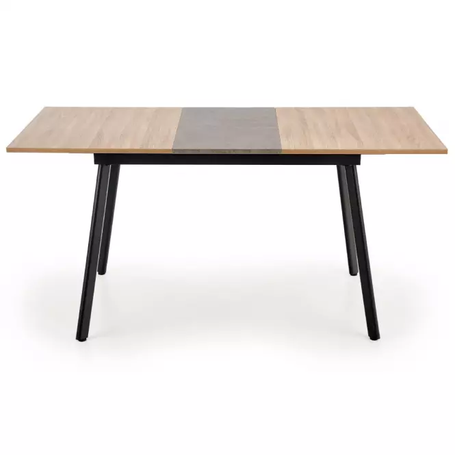 Kinyitható asztalok  Albon 120/160x80 cm Mdf/Acél – Tölgy Sanoma/Hamuszürke/Fekete
