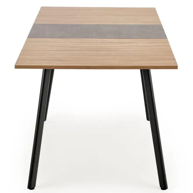 Kinyitható asztalok  Albon 120/160x80 cm Mdf/Acél – Tölgy Sanoma/Hamuszürke/Fekete