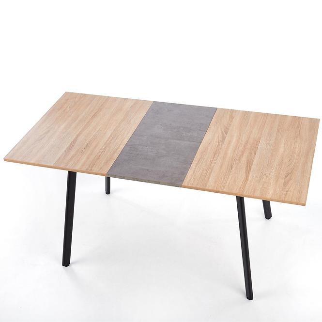 Kinyitható asztalok  Albon 120/160x80 cm Mdf/Acél – Tölgy Sanoma/Hamuszürke/Fekete