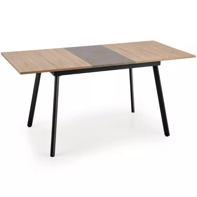 Kinyitható asztalok  Albon 120/160x80 cm Mdf/Acél – Tölgy Sanoma/Hamuszürke/Fekete