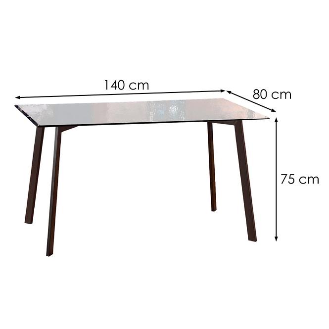 Asztal Trax 140x80 Üveg/Acél – Dymiony/Fekete,2