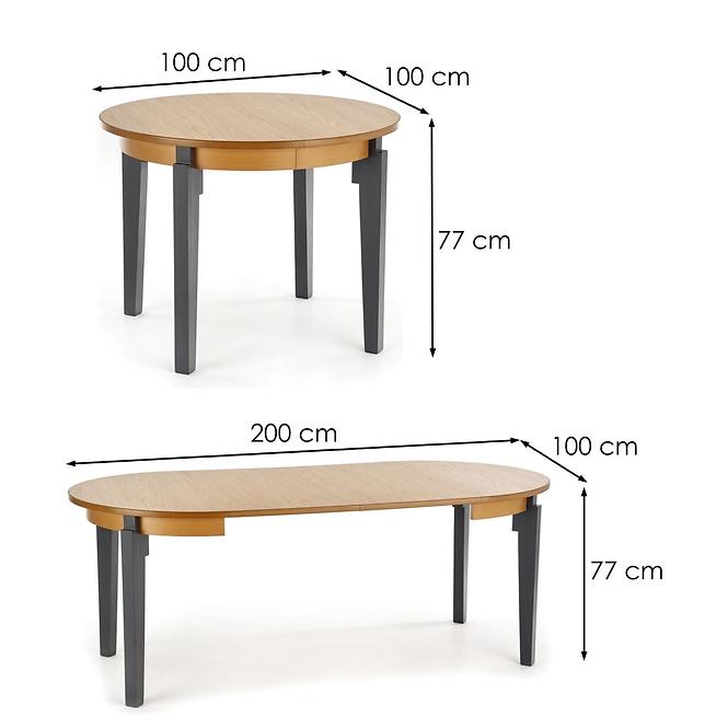 Asztal Sorbus 100/200 Mdf/Faipari – Tölgy Miodow/Grafit