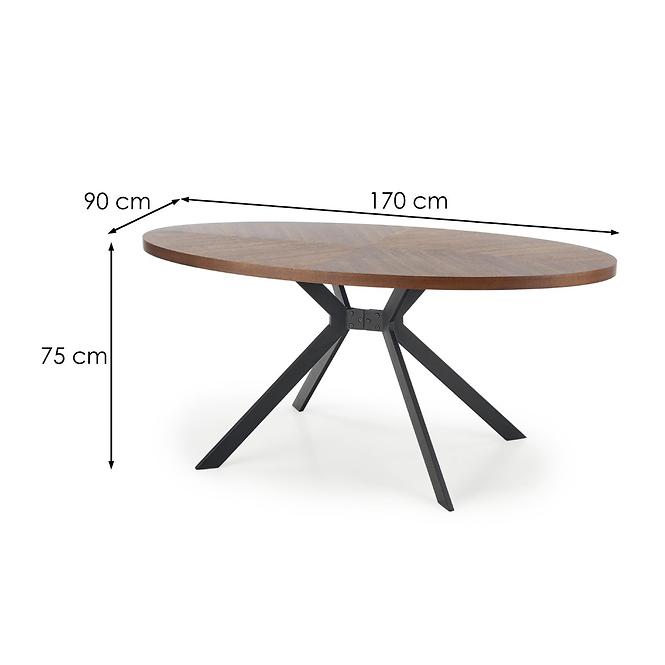 Asztal Locarno 170 Mdf/Acél – Dió/Fekete