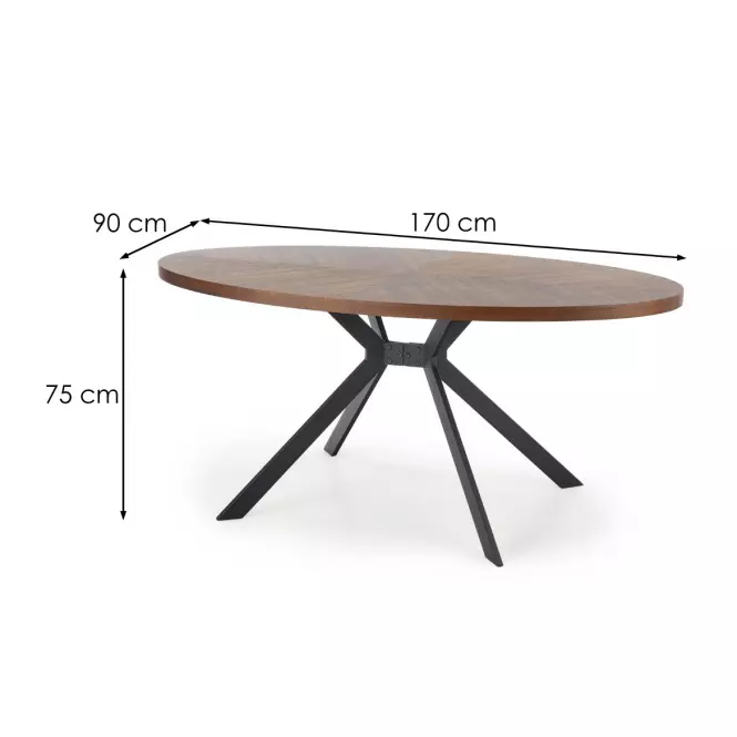 Asztal Locarno 170 Mdf/Acél – Dió/Fekete,5