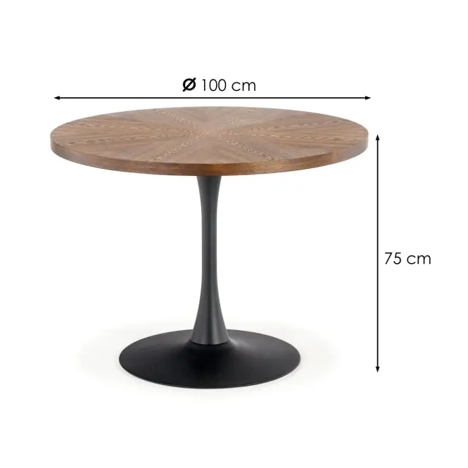 Asztal Carmelo 100 Mdf/Acél – Dióowy/Fekete,2