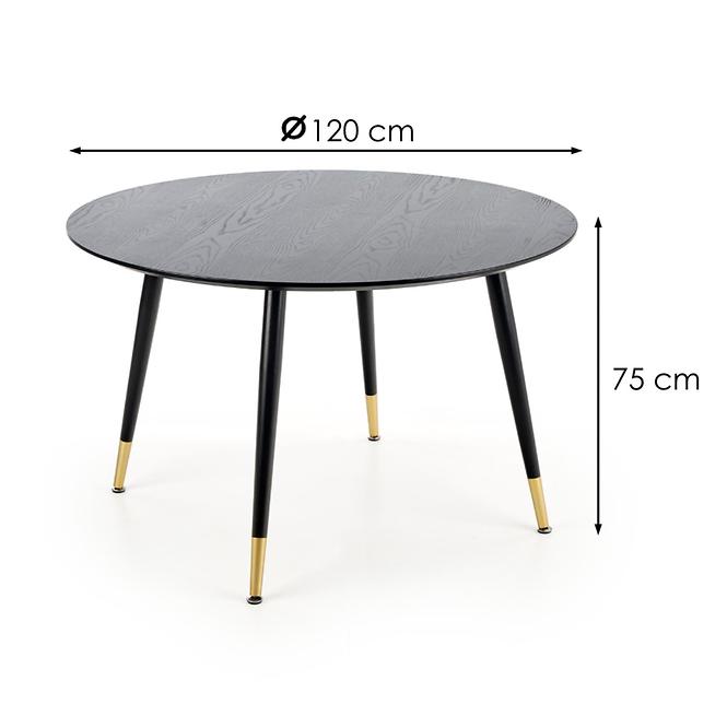 Asztal Embos 120 Mdf/Acél – Fekete/Aranysárga