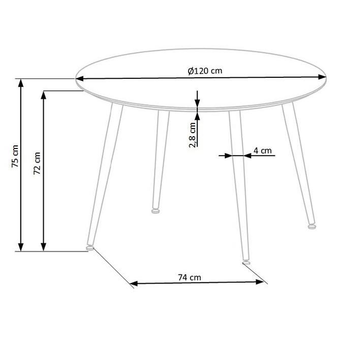 Asztal Embos 120 Mdf/Acél – Fekete/Aranysárga
