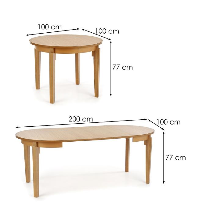 Asztal Sorbus 100/200 Mdf/Faipari – Tölgy Édesem