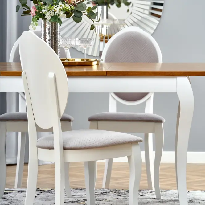 Asztal Windsor 160/240 Płyta/Faipari – Sötét Tölgy/Fehér