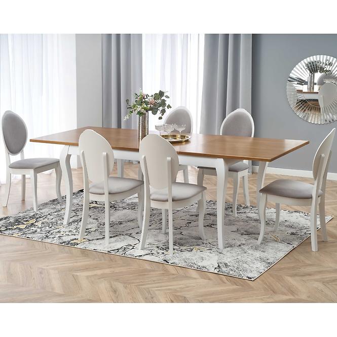 Asztal Windsor 160/240 Płyta/Faipari – Sötét Tölgy/Fehér