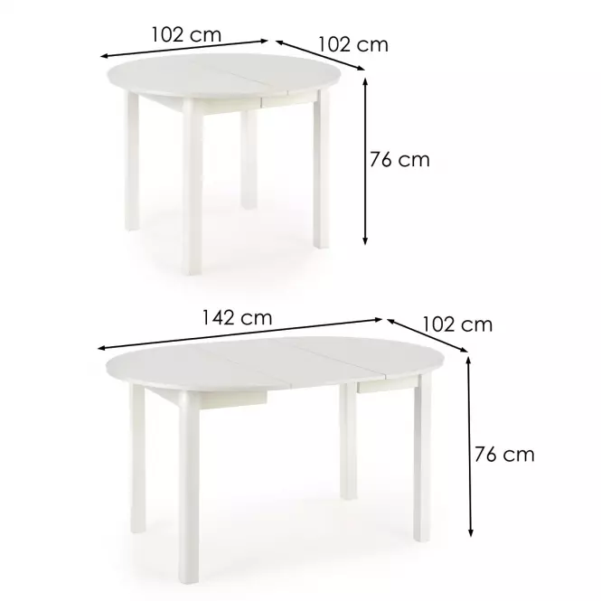 Kinyitható asztalok  Florian 141/219x80cm Płyta/Mdf – Fehér