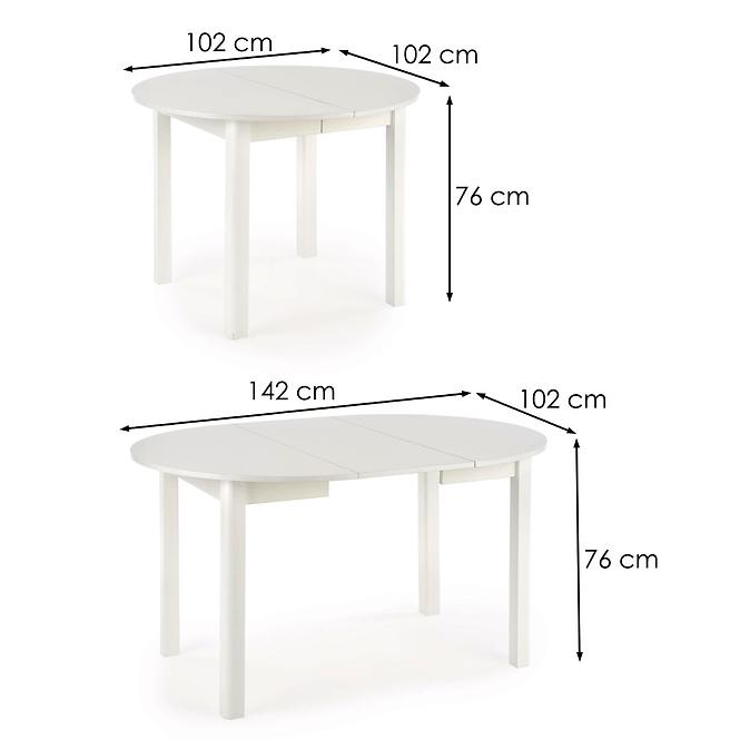 Kinyitható asztalok  Florian 141/219x80cm Płyta/Mdf – Fehér