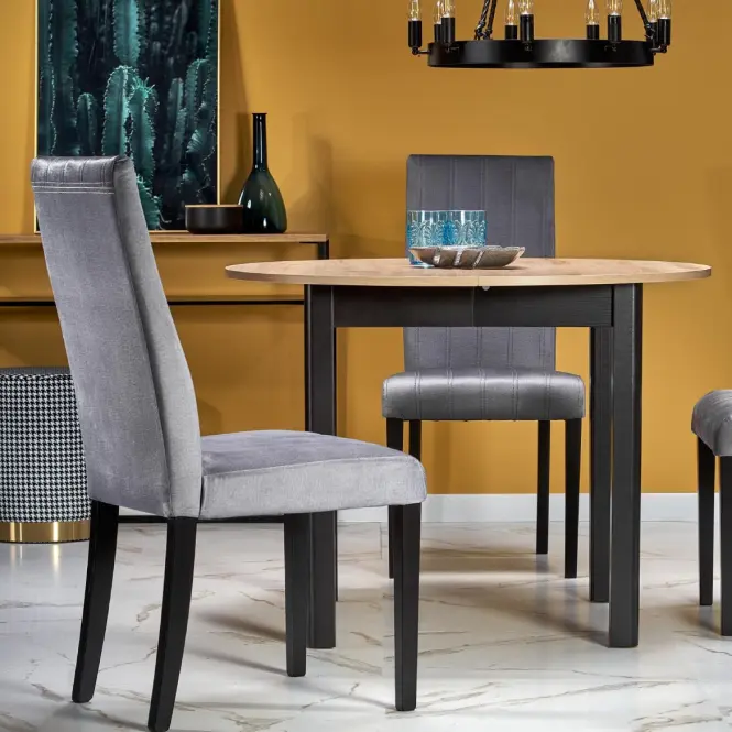 Asztal Ringo 102/142 Płyta/Mdf – Tölgy Artisan/Fekete,11