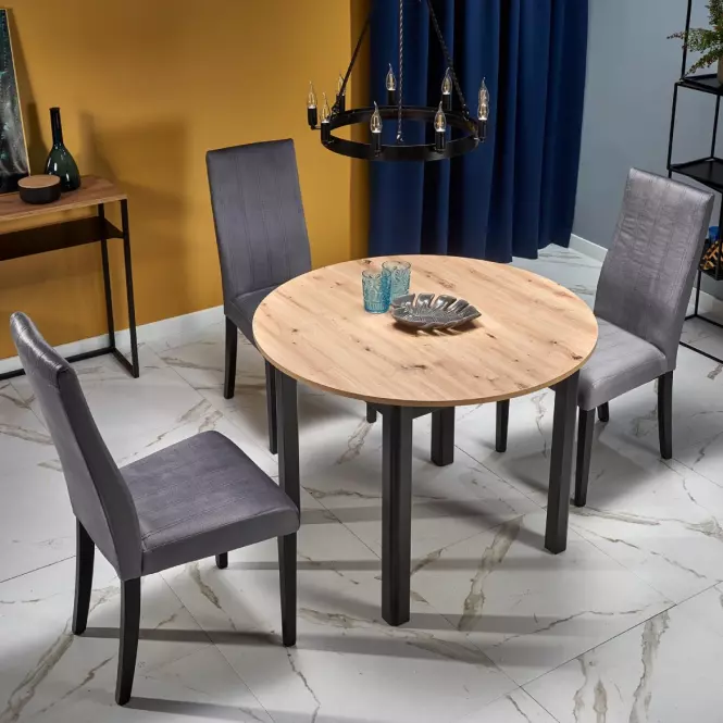 Asztal Ringo 102/142 Płyta/Mdf – Tölgy Artisan/Fekete