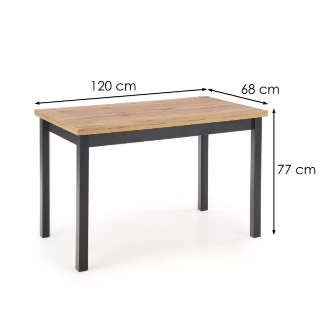 Asztal Cobalt 120x68 – Tölgy Wotan/Fekete,5