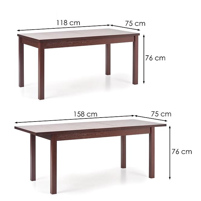 Asztal Maurycy 118/158 Płyta/Abs/Mdf – Sötét Dió